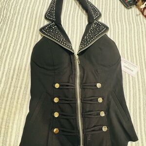 Black Studded Crop Top